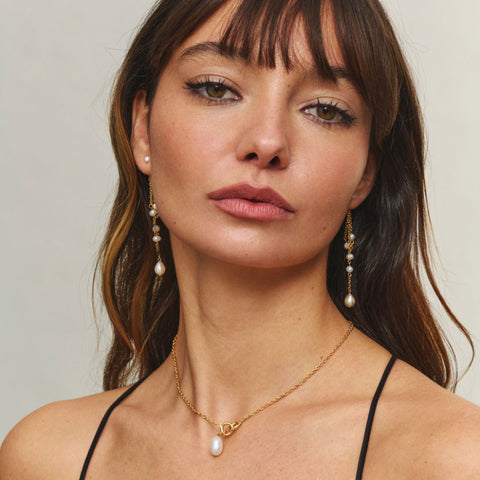 Pendientes Bridgerton Pearl Oro - Radiant Jewels