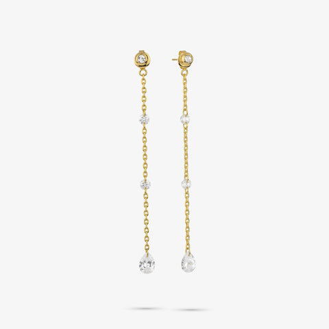 Pendientes Myfair Drop Cadena Oro - Radiant Jewels
