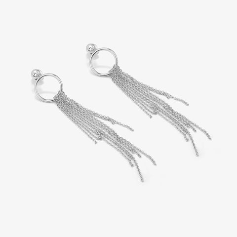 Pendientes Myfair Aro Cadenas Plata - Radiant Jewels
