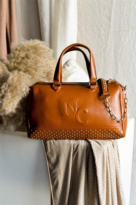 Bolso Bowling Tachas Cuero - Noco