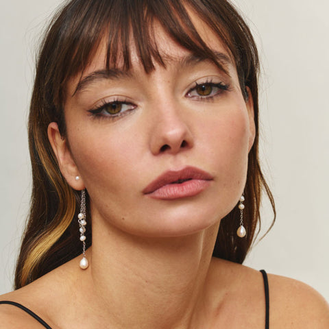 Pendientes Bridgerton Pearl Plata - Radiant Jewels