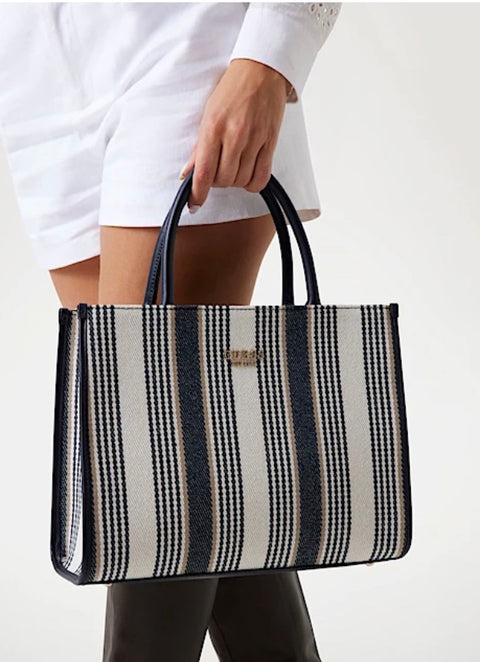 Bolso De Mano Nicolette Navy Multi - Guess