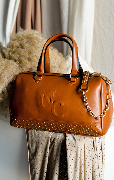 Bolso Bowling Tachas Cuero - Noco