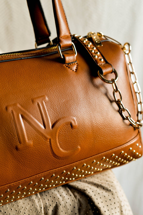 Bolso Bowling Tachas Cuero - Noco