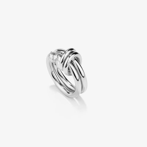 Anillo Zendaya Loops Doble Plata - Radiant Jewels