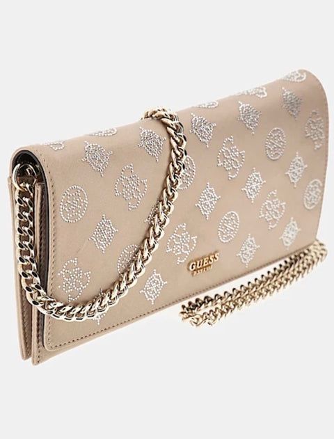 Bolso Bandolera Gilded Glamour Champán - Guess