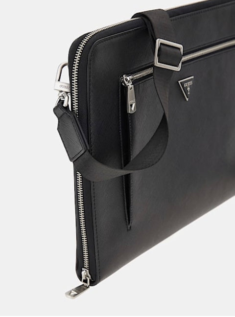 Portadocumentos Certosa Safiano Negro - Guess