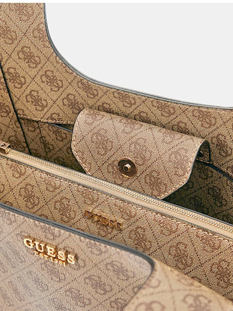 Bolso De Hombro Calista Logo Latte - Guess