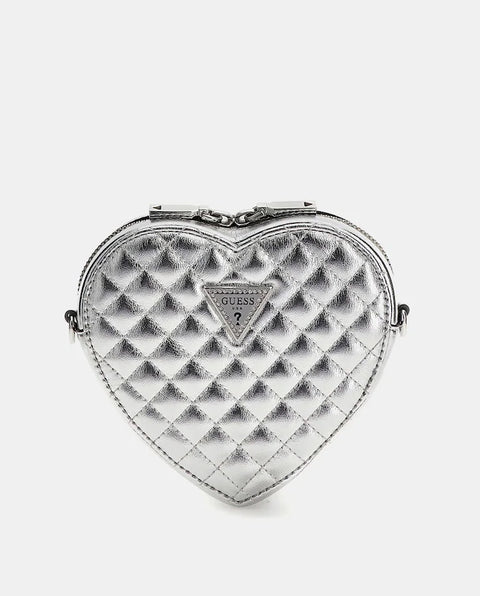 Bolso Bandolera Mini Twiller Heart Plata - Guess