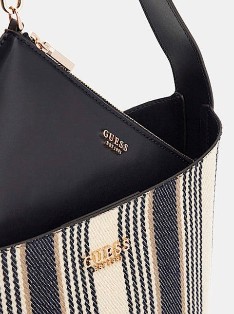 Bolso De Hombro Nicolette Navy Multi - Guess