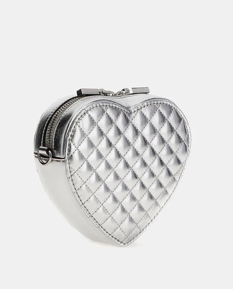 Bolso Bandolera Mini Twiller Heart Plata - Guess