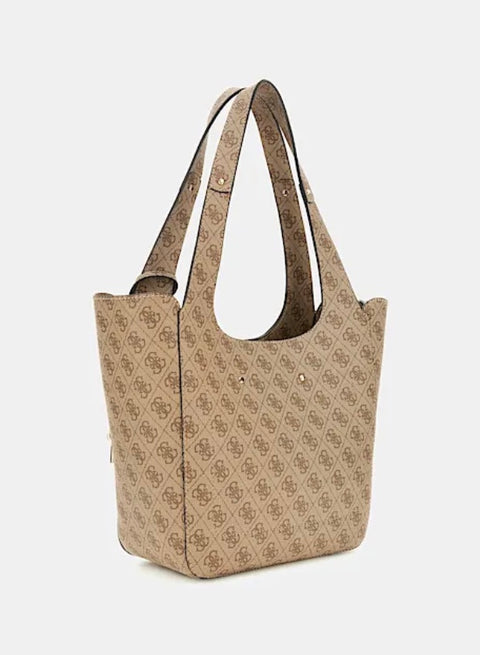 Bolso De Hombro Calista Logo Latte - Guess