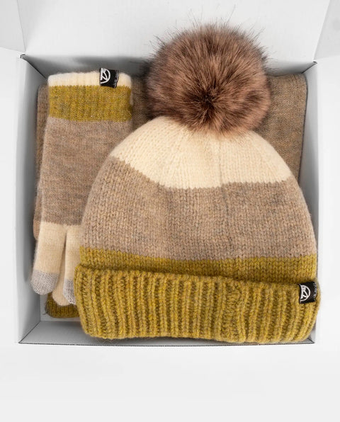 Conjunto Bufanda, Gorro Y Guantes Kaki - Pepe Moll