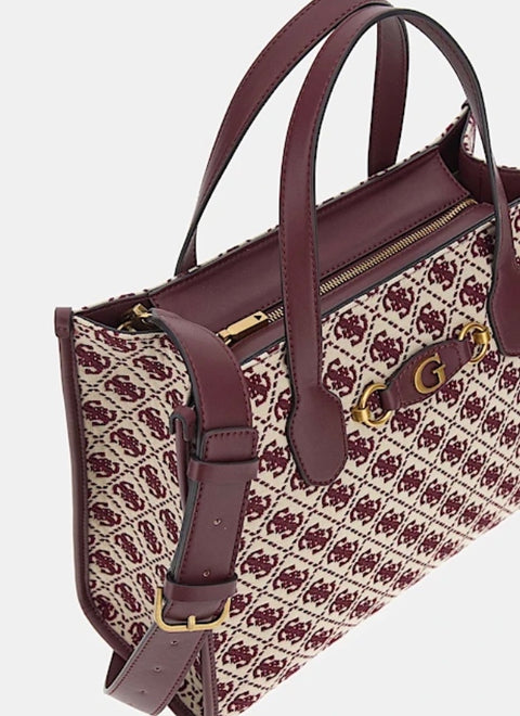 Bolso De Mano Izzy Logo Merlot - Guess