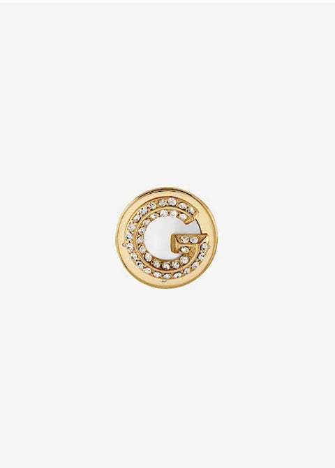 Pendientes Botón G Crystal Oro - Guess