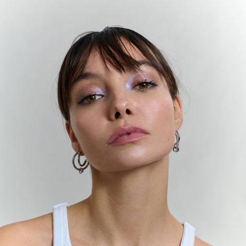 Pendientes Doble Zendaya Moon Plata - Radiant Jewels