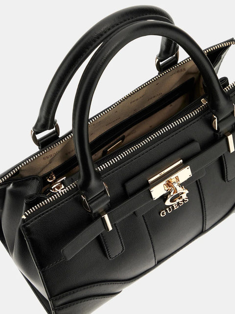 Bolso De Mano Greyson Satchel Negro - Guess