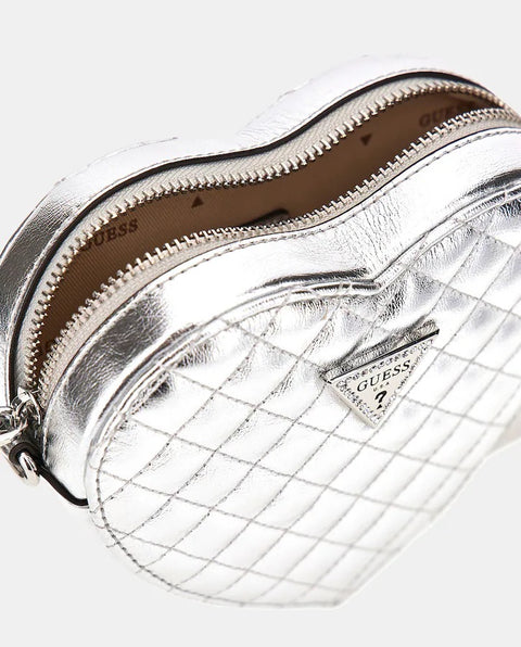 Bolso Bandolera Mini Twiller Heart Plata - Guess