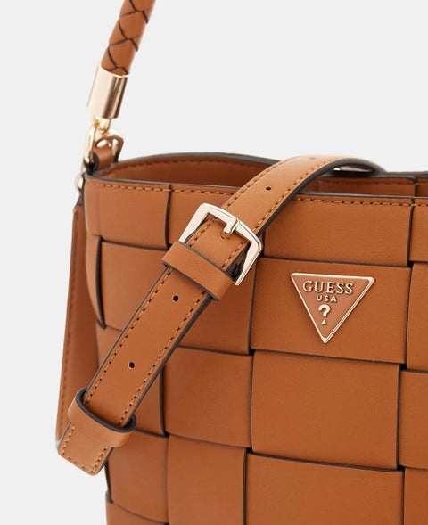 Bolso De Mano Cubo Maylee Caramelo - Guess
