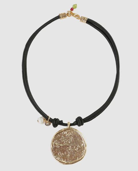Collar Milu Moneda Negro - Emolo