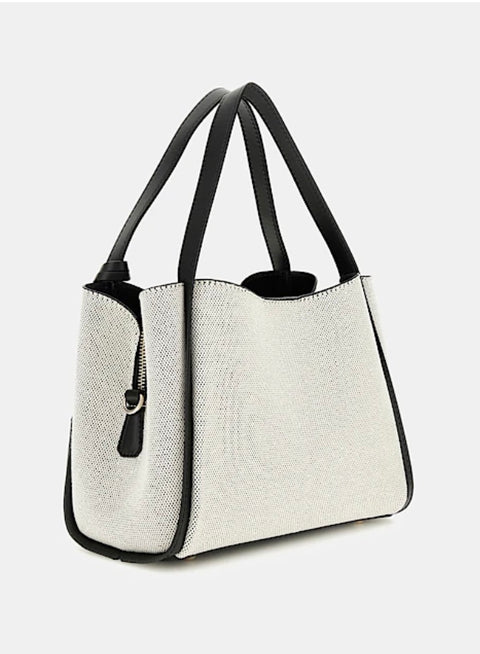 Bolso De Mano Nicolette Mini Natural/Negro - Guess