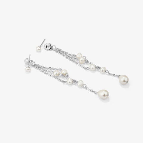 Pendientes Bridgerton Pearl Plata - Radiant Jewels