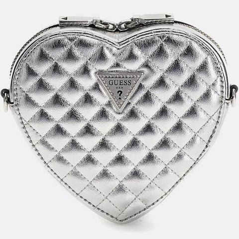 Bolso Bandolera Mini Twiller Heart Plata - Guess