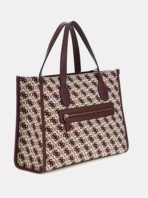 Bolso De Mano Izzy Logo Merlot - Guess