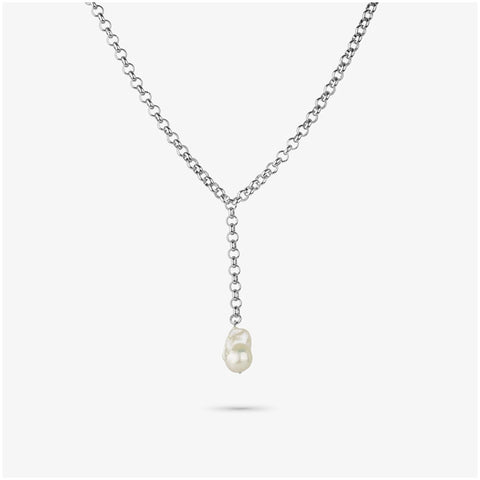 Collar Largo Emily Pearl Plata - Radiant Jewels
