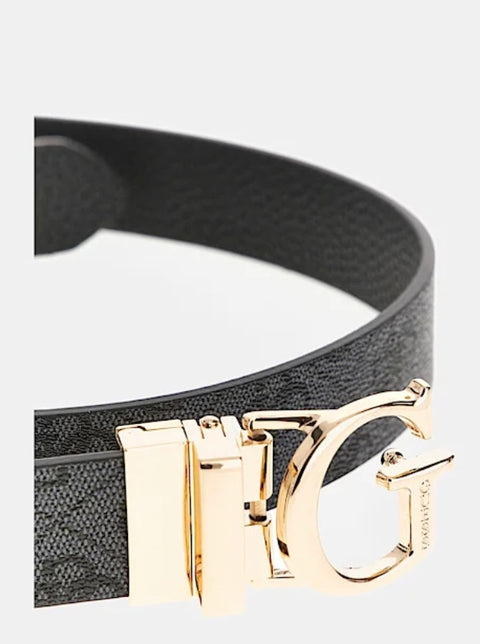 Cinturón Calista Reversible Logo 4G Negro - Guess