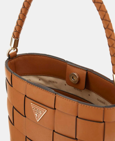 Bolso De Mano Cubo Maylee Caramelo - Guess