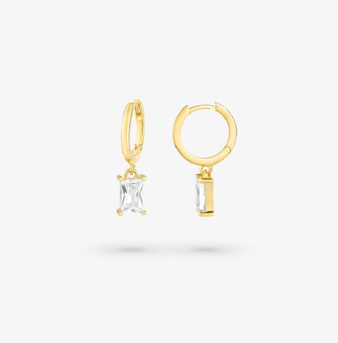 Pendientes Aretes Basic Rectangular Oro - Radiant Jewels
