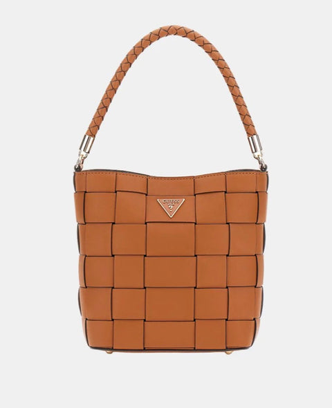 Bolso De Mano Cubo Maylee Caramelo - Guess
