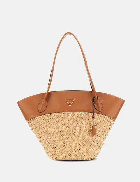 Bolso Shopper Venere Natural/Caramelo - Guess