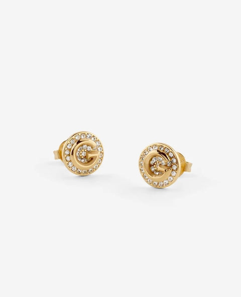 Pendientes Botón G Crystal Oro Pequeño - Guess