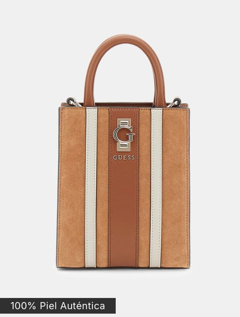 Bolso Tote Mini Erenia Coñac Multi - Guess