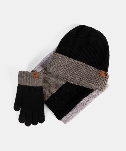 Conjunto Cuello, Gorro Y Guantes Black Multi - Pepe Moll
