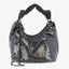 Bolso De Hombro Velina Hobo Gris Plata - Guess